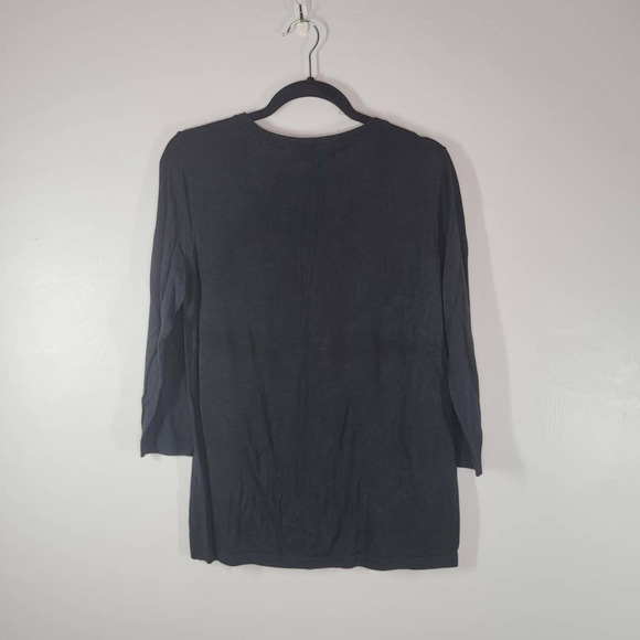 Banana Republic Cardigan Size L Button Front Long Sleeve Sweater Black - Picture 2 of 5